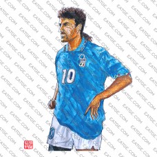 Italy Football Star Number 10 Baggio