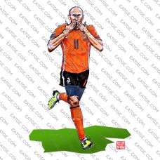 Netherlands Football Star Number 11 Arjen Robben